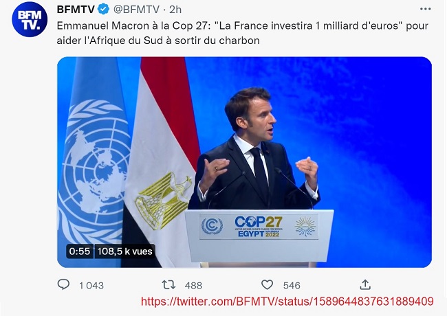 20221107 - COP 27 Egypte -  Macron - 1 miliard d'€ en Afrique du Sud_650.jpg