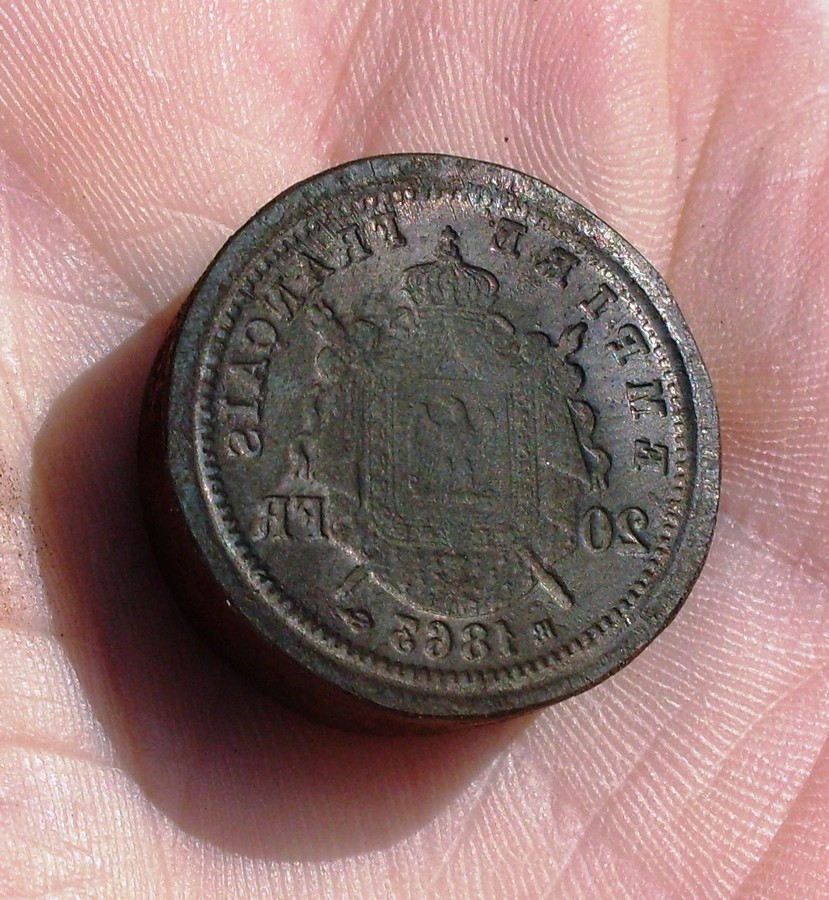 2653- MATRICE OFFICIELLE FAUX FAUSSAIRE~  NAPOLEON III ACIER BRUNI RARE MODULE 20 F OR.jpg