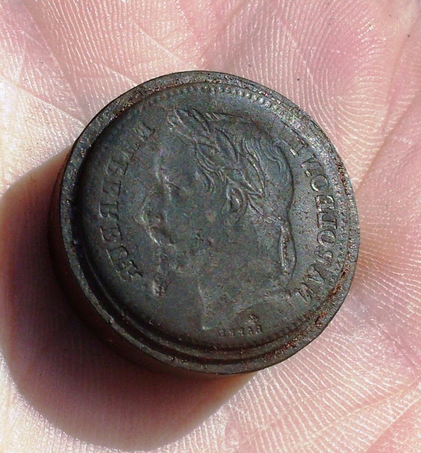 2655- MATRICE OFFICIELLE FAUX FAUSSAIRE~  NAPOLEON III ACIER BRUNI RARE MODULE 20 F OR.jpg