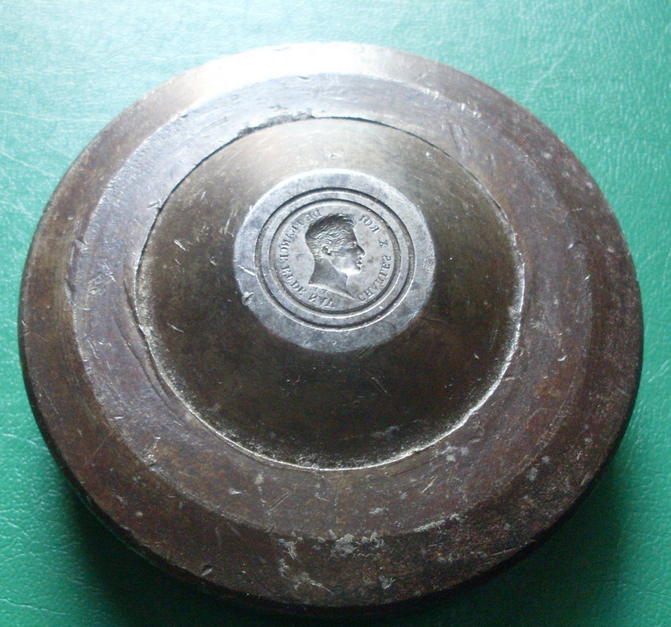 3331 MATRICE OFFICIELLE poinçon ACIER GRAVURE EN CREUX CHARLES X ROI FRANCE UNIQUE RR...jpg